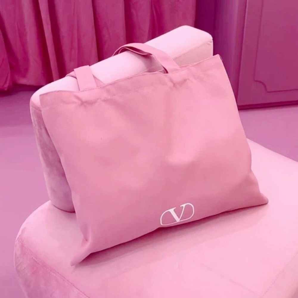 Valentino Beauty Pink Canvas Tote Bag - Picture 3 of 10